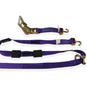 2" x 10' Ratchet Wheel Strap w/ Swivel J Hooks & 3 Rubber Cleats
